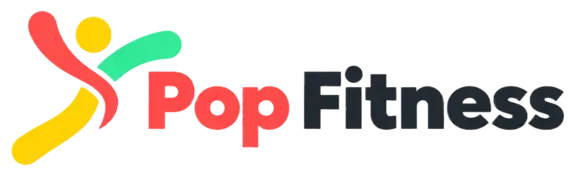 Pop Fitness logo with a colorful figure in motion